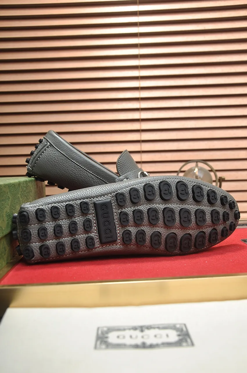 Men's Men's Shoes💰420💶【GUCCI】 (High-end Niuli) New 🍀Gucci*——Gucci Doudou Shoes! Made of imported original cowhide, the inner top layer is comfortable cowhide lining! Original wear-resistant rubber outsole! High quality products! Code number 38-44!